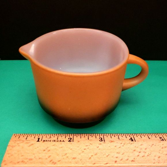 Anchor Hocking Creamer Orange Brown Fade Black Vintage Retro Cream Pitcher - Picture 10 of 10